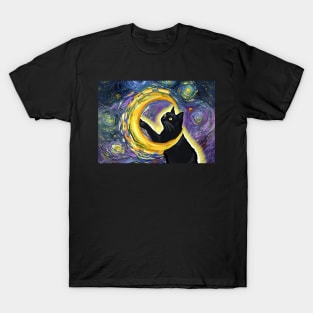 Luna the starry night cat T-Shirt